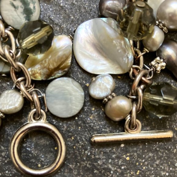 *TAKE 1/2 OFF: Bounty of the sea bracelets: Pearl, MOP, shell, abalone & glass - Picture 6 of 7